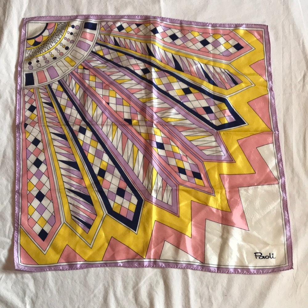 Vintage Paoli Scarf 22 1/2” x 22 1/2”